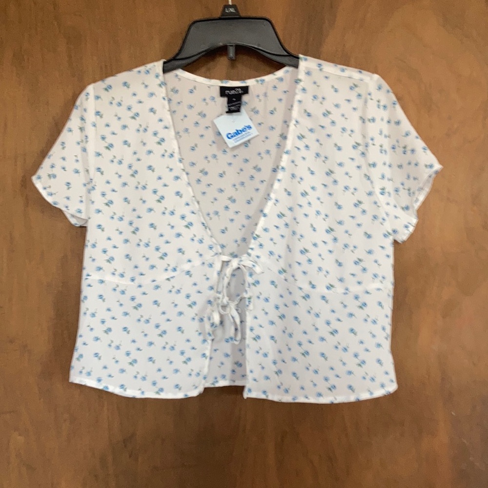 3/$12 Rue21 top floral print top ties in front boho summer casual beach S junior - Picture 10 of 15